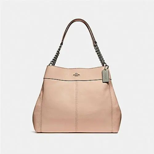 Pebble Leather Signature Lexi Chain Shoulder Bag Light Pink by Coach