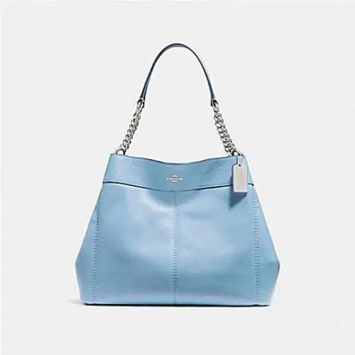 Pebble Leather Signature Lexi Chain Shoulder Bag Pool by Coach