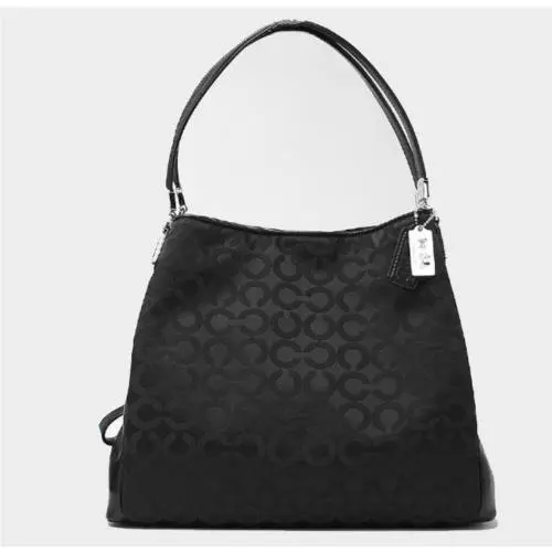 Pebble Leather Signature Lexi Chain Shoulder Bag Sv/ Black by Coach