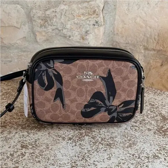 Jamie Bow Print CZ769 Camera Bag In Signature Canvas /wristlet Option crossbody by Coach