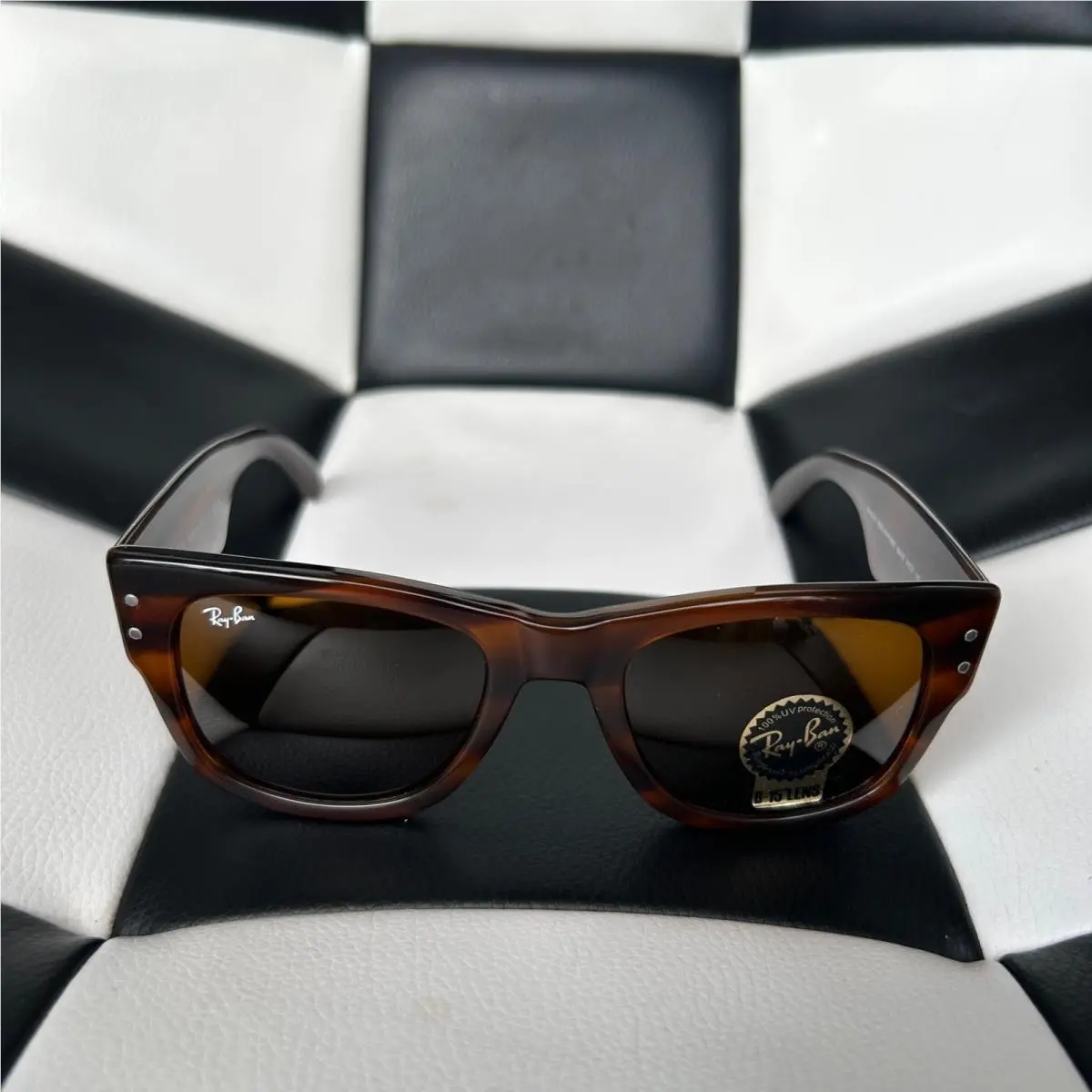 Ray-ban RB0840S Mega Wayfarer Sunglasses Transparent Brown Frame