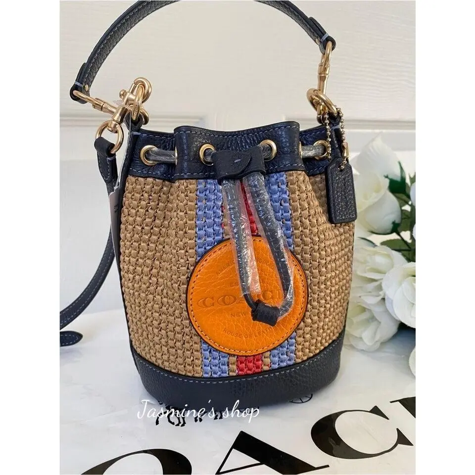 Dempsey Drawstring Bucket 15 with  Patch c9955/natural multi by Coach