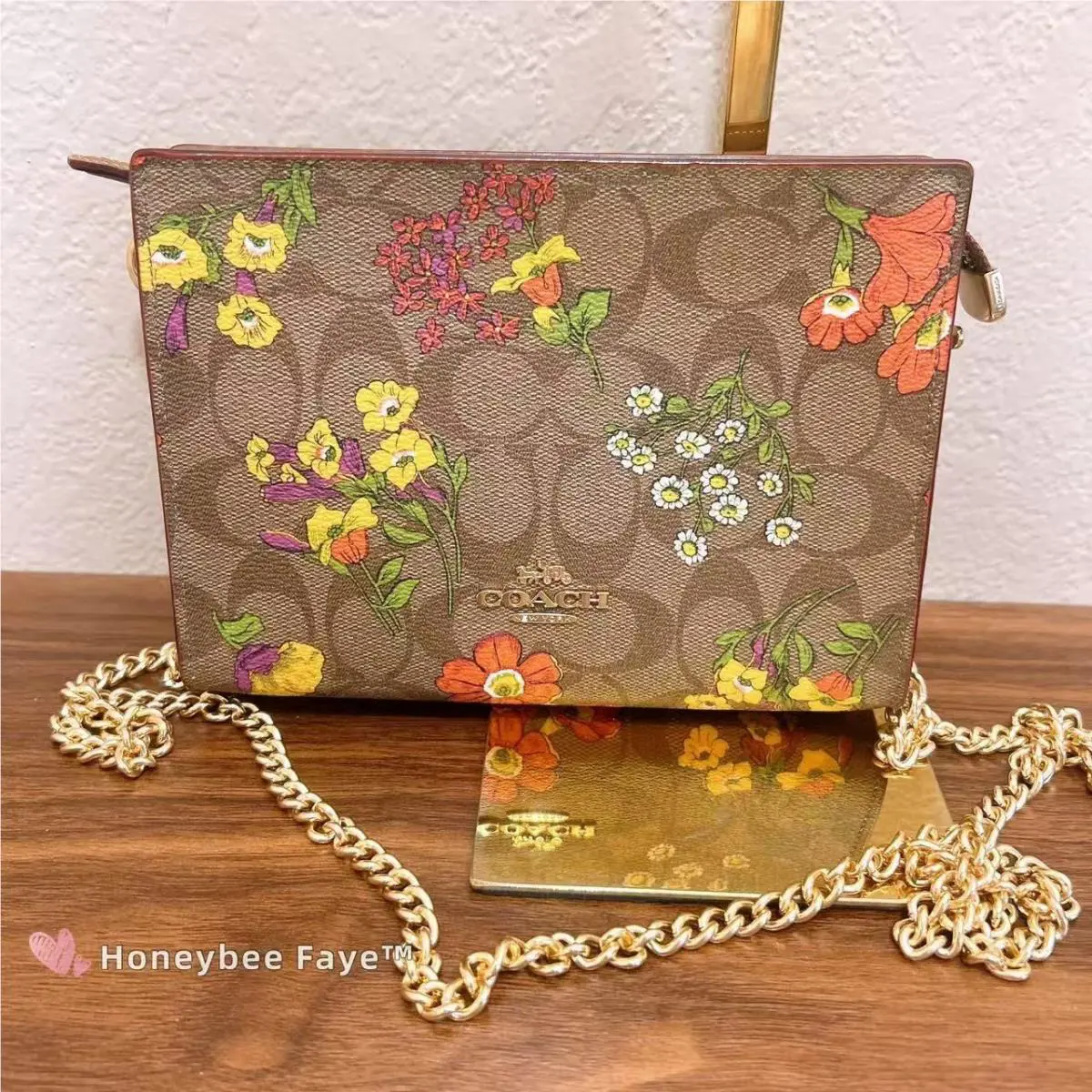 Coach  bag  - Exterior: pvc/Gold/Khaki Multi