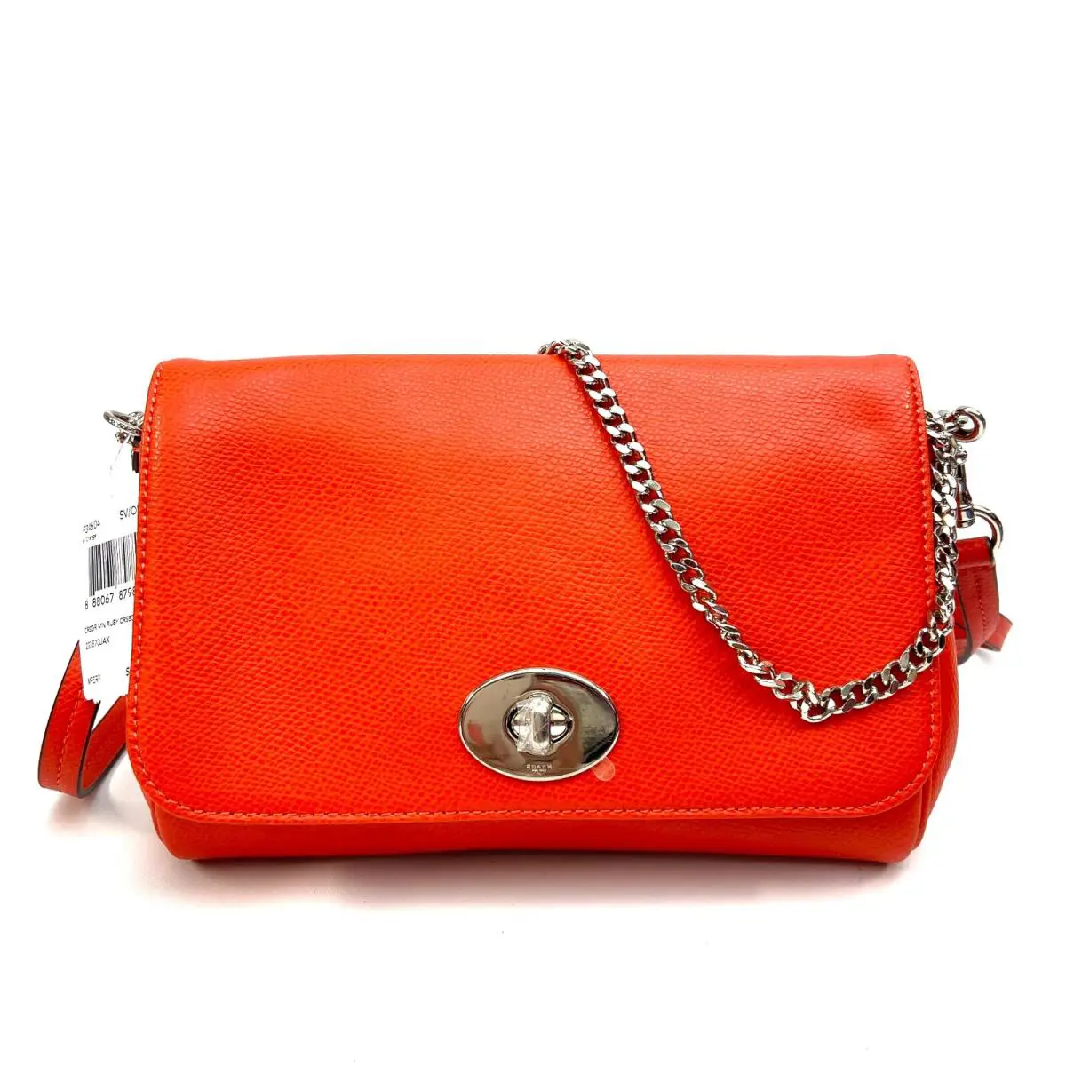 Crossgrain Leather Black Mini Ruby Crossbody/shoulder Bag Orange by Coach