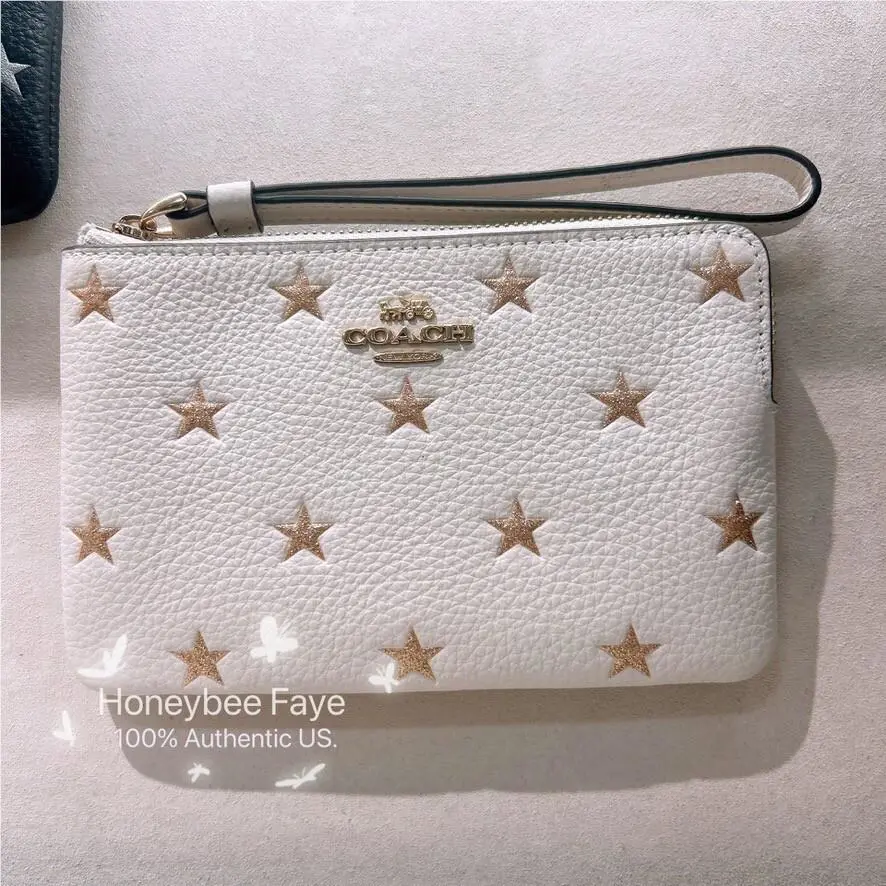 Coach Corner Zip Wristlet with Star Print CW865
