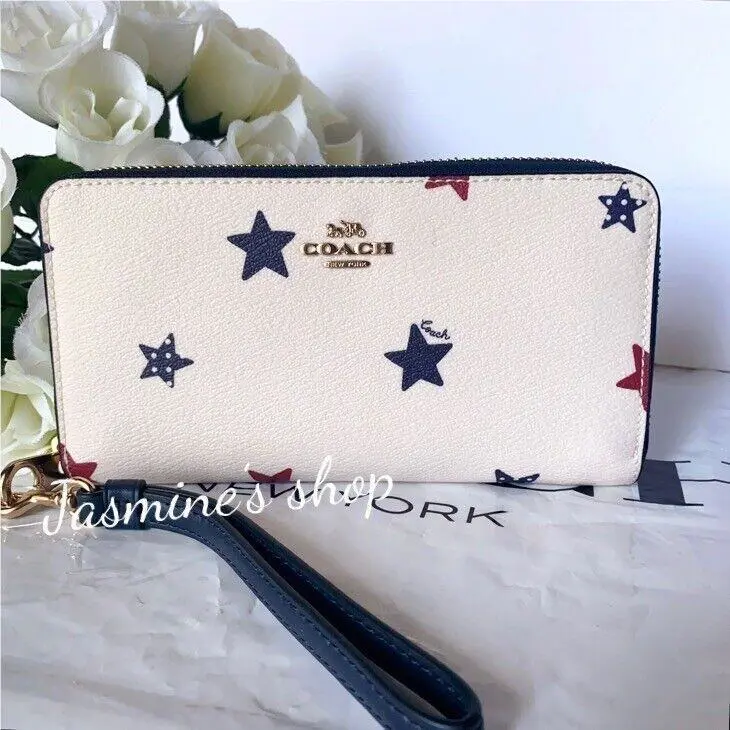 Wallet In Signature Canvas with Cherry / Heart /floral Print C4575/star print by Coach