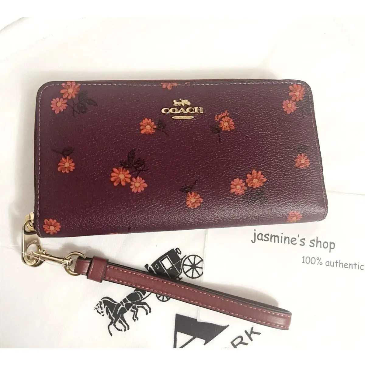 Wallet In Signature Canvas with Cherry / Heart /floral Print CM999/floral/deep berry multi by Coach