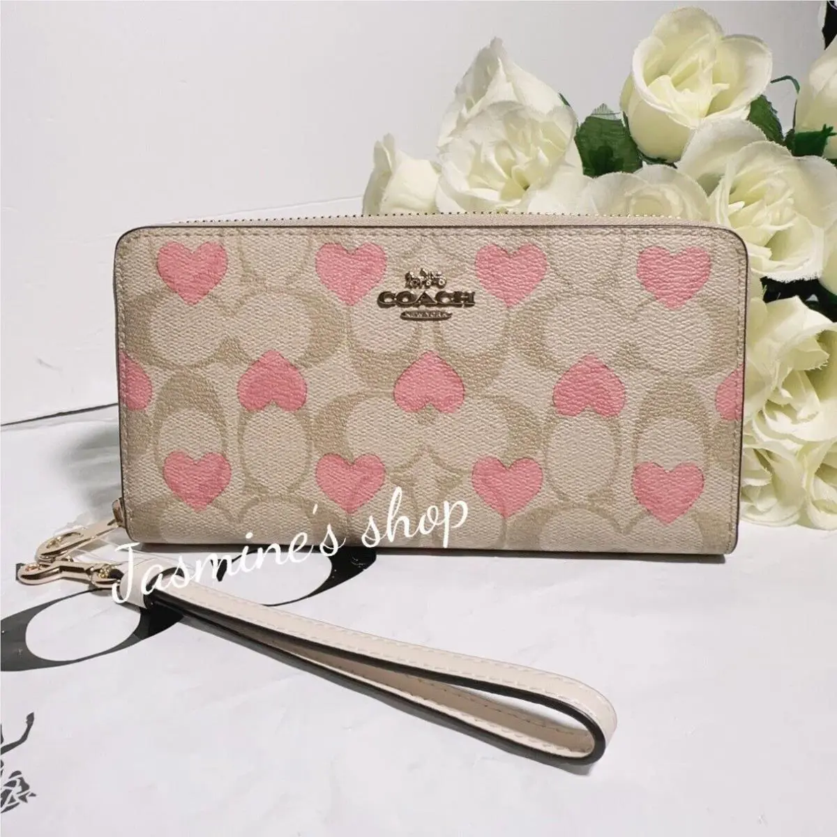 Wallet In Signature Canvas with Cherry / Heart /floral Print CQ147/ heart print by Coach