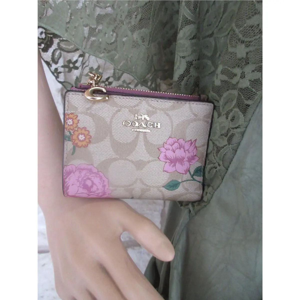 Coach Rose Floral Bouquet Print Small Charmed Wallet or Accordion Wallet Options