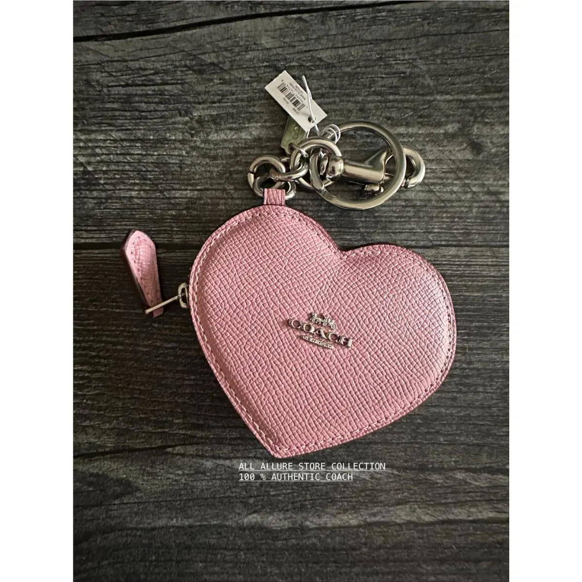 Coach Heart Pouch Keychain Bag Charm