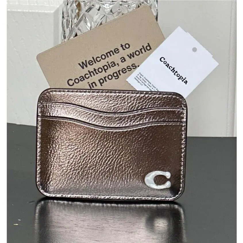 Coachtopia Coach Wavy Baguette Bag or Wavy Card Case:nwt Metallic Gunmetal