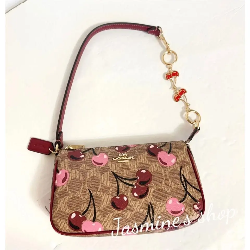 Nolita 19 In Signature Canvas with Cherry Print CZ011/CZ012 Cz011 bag +cherry chain by Coach