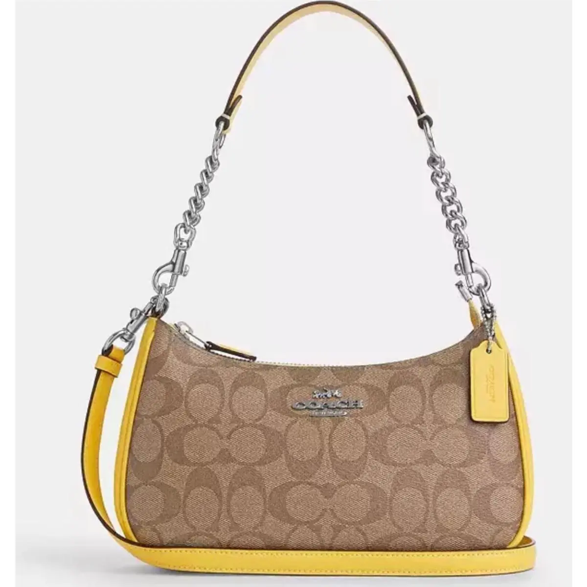 Teri Shoulder Bag In Signature Canvas Retro Yellow CA548 Purse by Coach