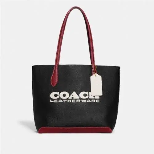 Colorblock Leather Kia Tote Black Multi by Coach
