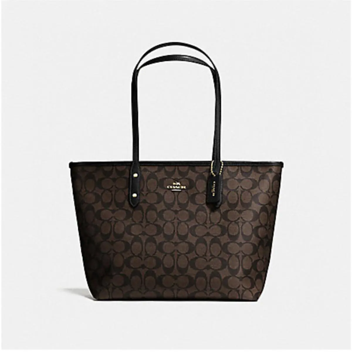 Crossgrain Leather City Zip Tote F58846 F294887 F57522 F38161 F37785 Brown black by Coach
