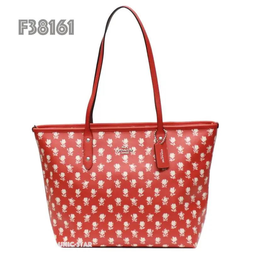 Crossgrain Leather City Zip Tote F58846 F294887 F57522 F38161 F37785 Carmine Multi by Coach