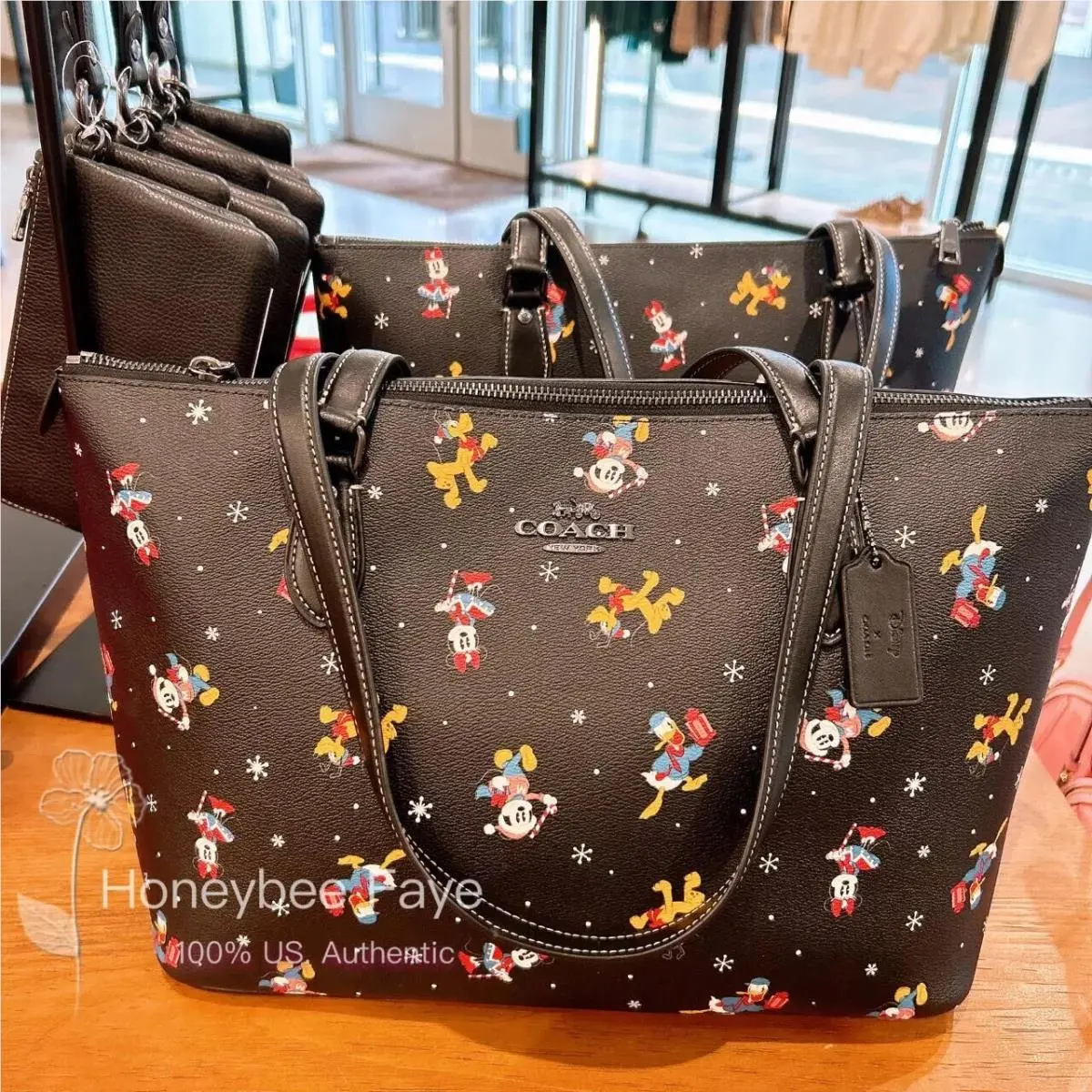 Gallery Tote Bag In Signature Canvas with Patches /rose/ladybug Floral CM189 Gunmetal/Black Multi by Coach
