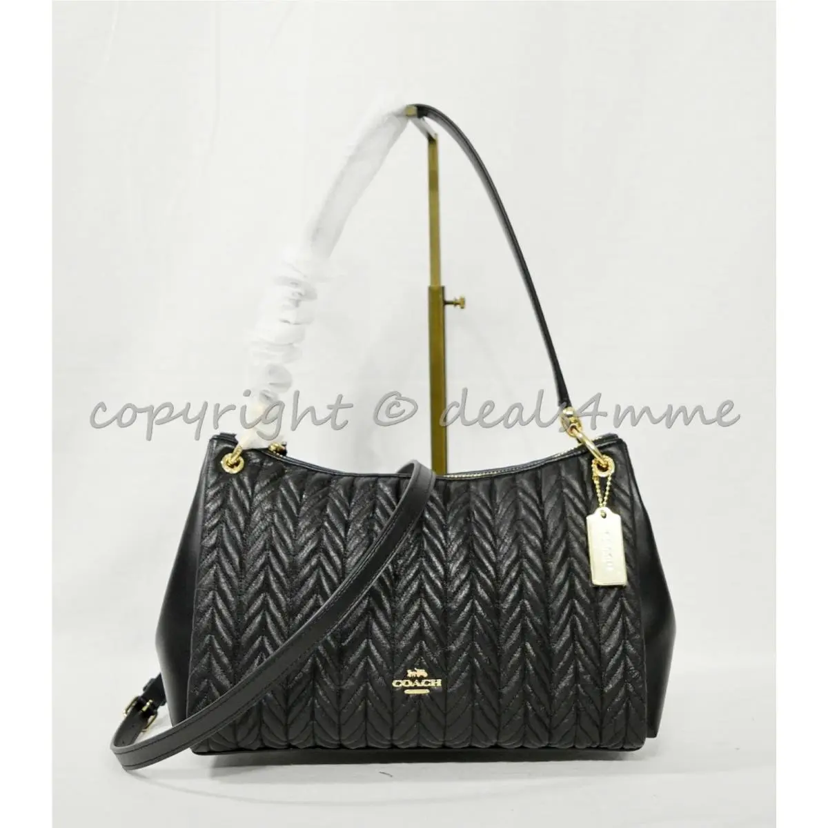F76721 Small Mia Shoulder Bag or  F75802 Wallet with Quilting. Black Black by Coach
