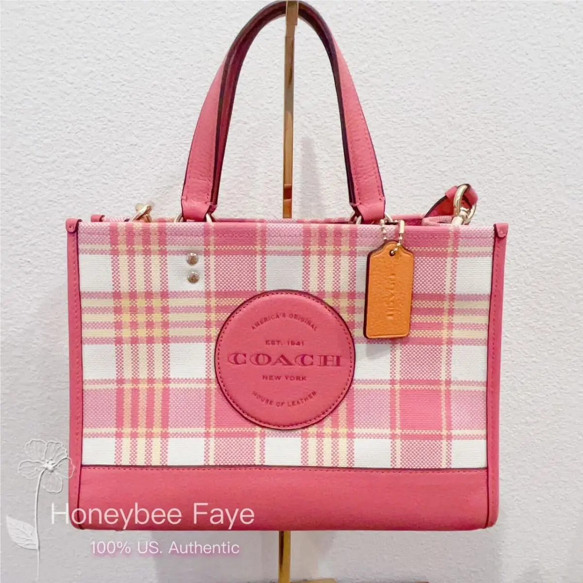 Dempsey 30 Carryall Tote In Signature Jacquard CJ622/CC873/c8448/c8201 Gold/Taffy Multi by Coach