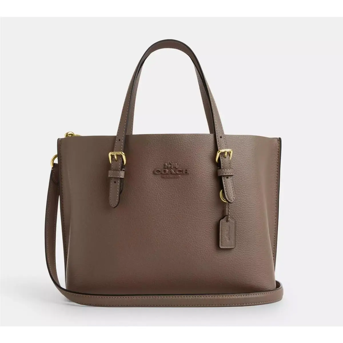 Mollie Tote 25 with a Crossbody Strap CV966 Gold/Dark Stone by Coach