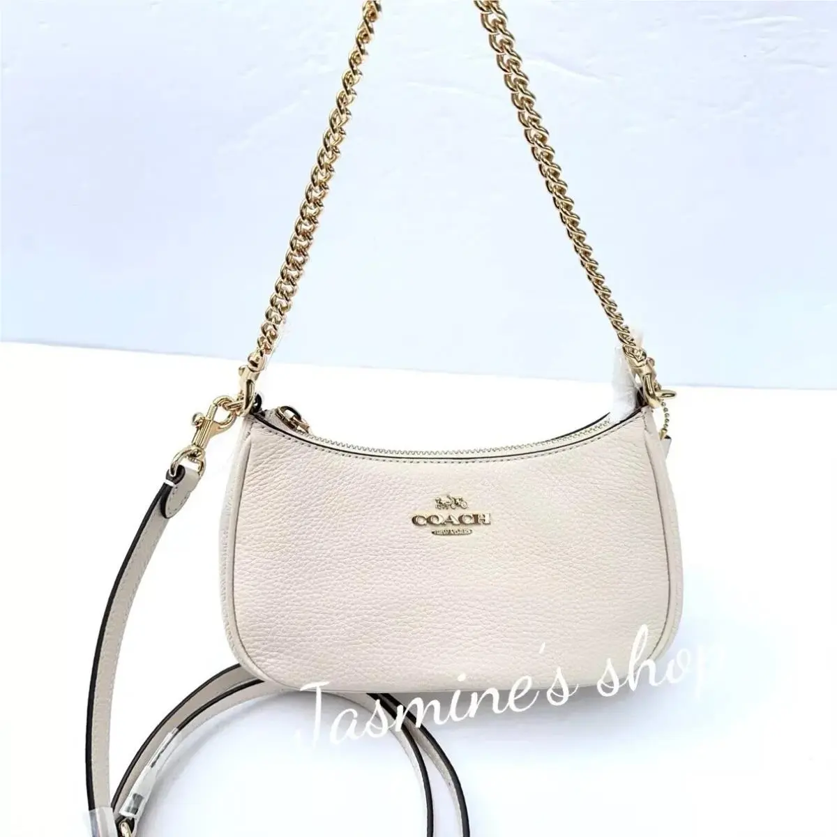 Teri Mini Crossbody Bag in Signature with Bow /lips /sticker Print Opt CW309/chalk by Coach