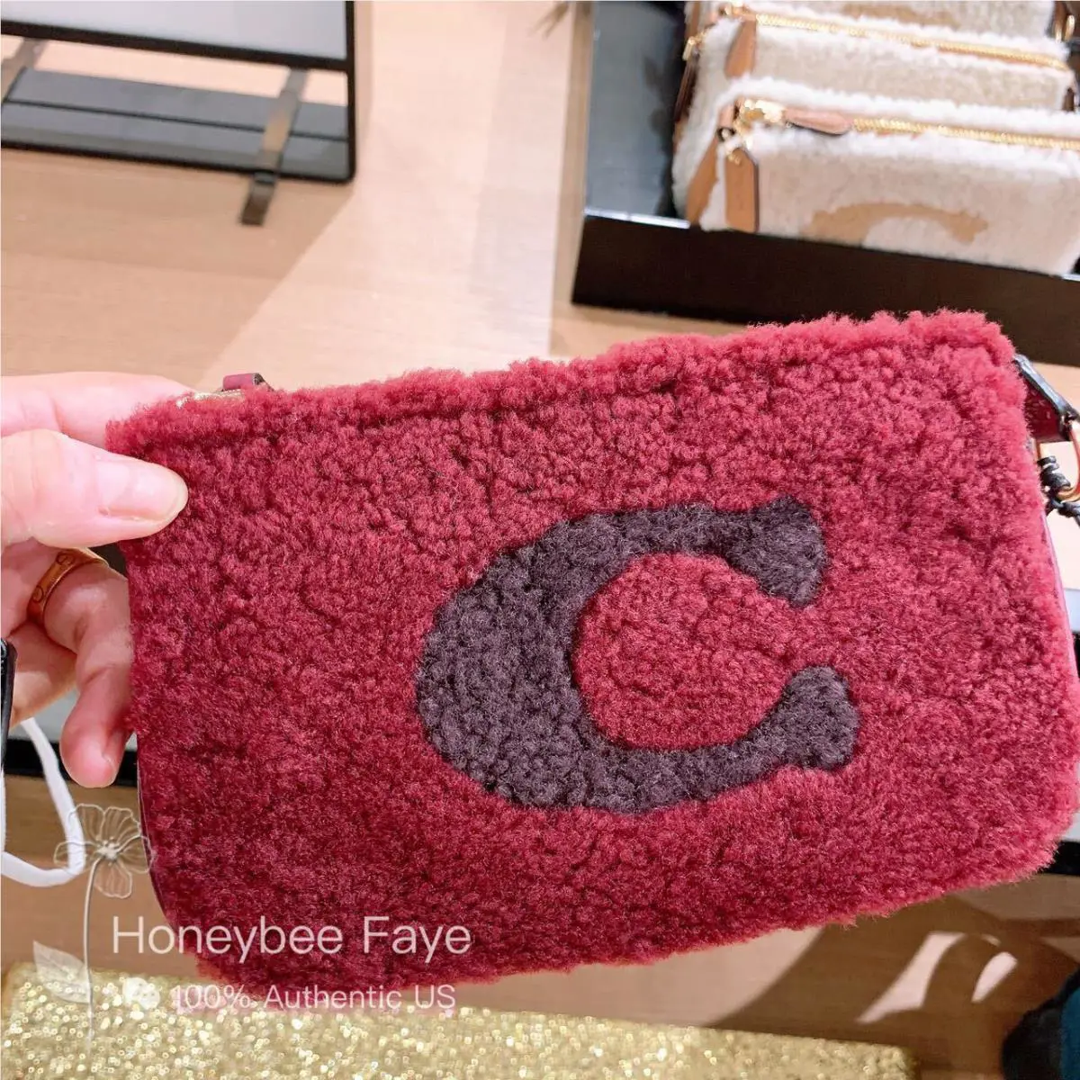 Coach Nolita 19 In Shearling with Coach Motif CE691