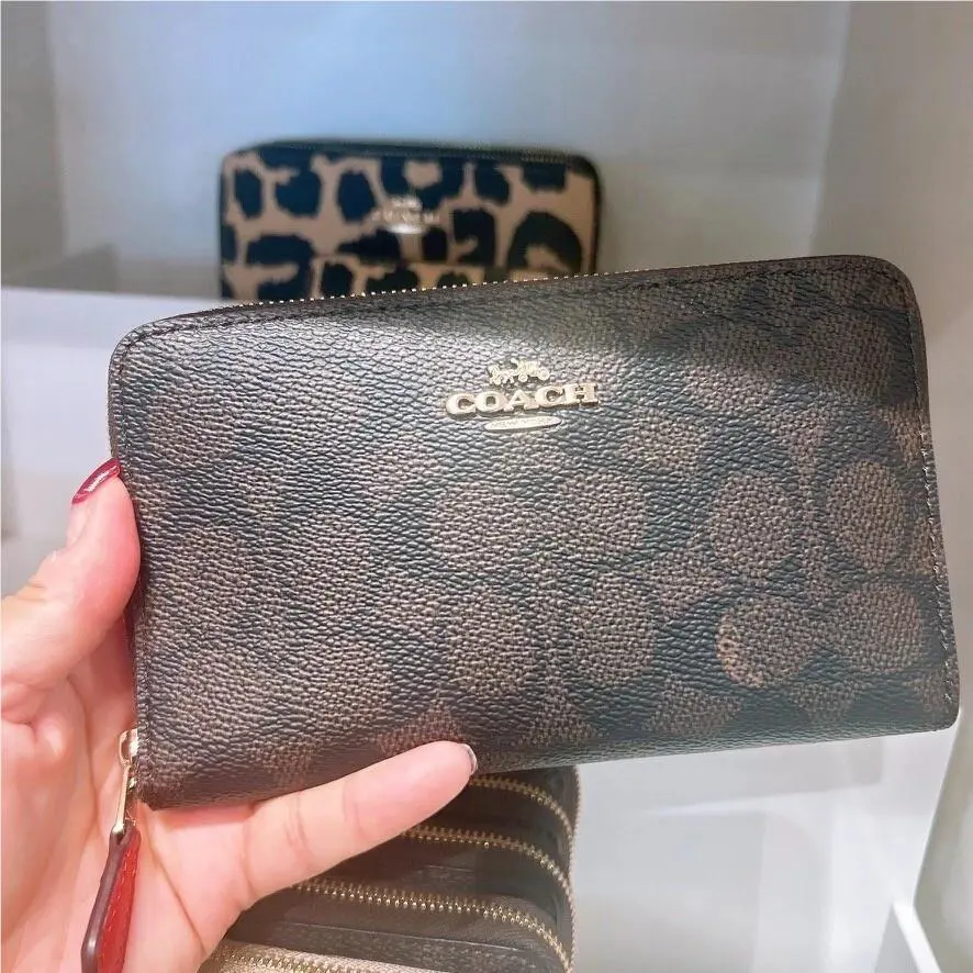 Medium Id Zip Wallet with Diary Embroidery C9105 C9104 Brown black multi by Coach