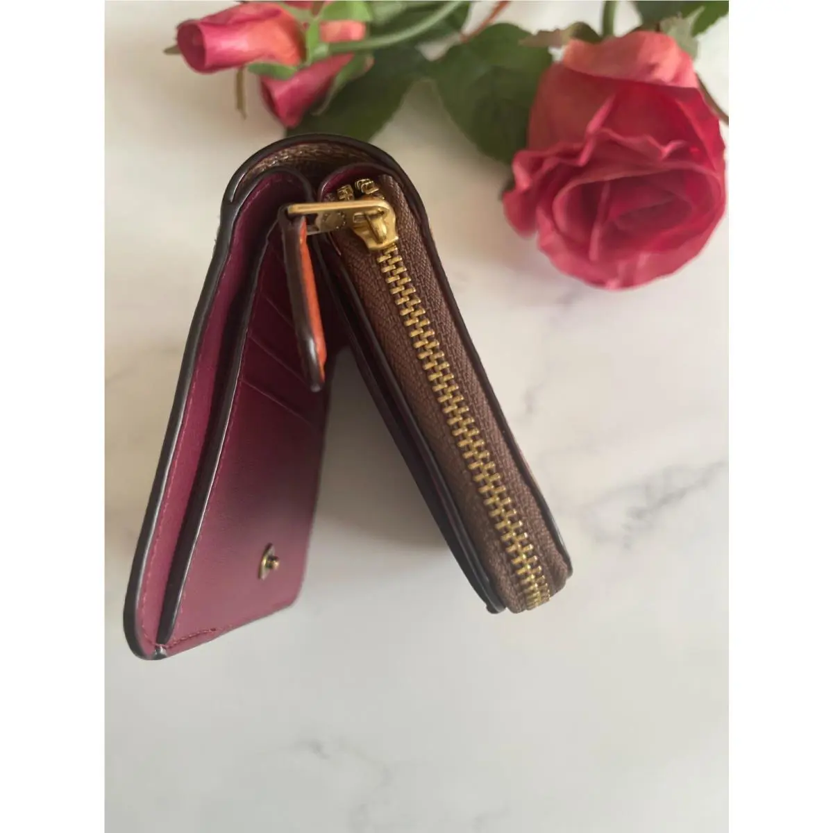 Coach wallet - Pick One, choice: C6027 Tan Rust Signature Color Block