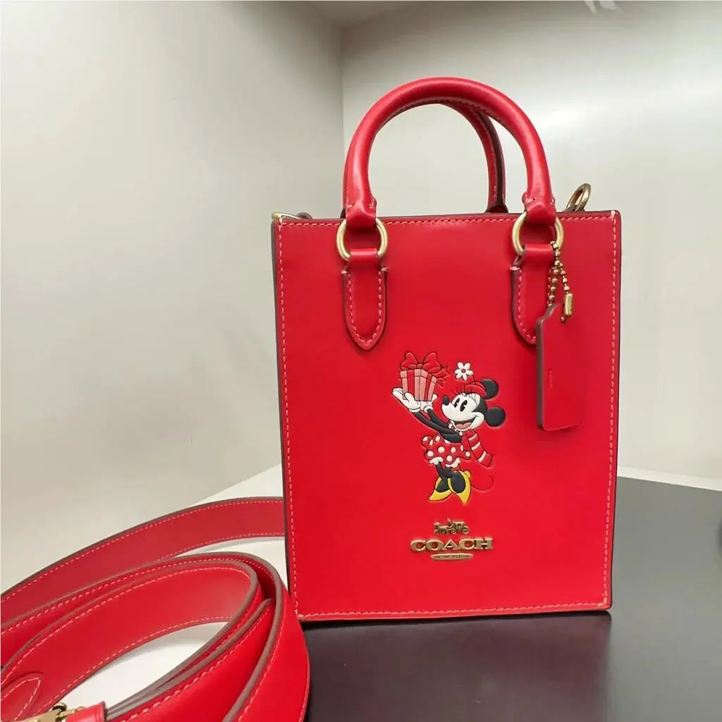Coach X Disney North South Mini Tote with Sled Motif/minnie Mouse/ice Skate