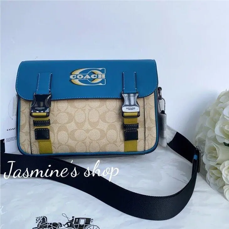 Track Crossbody Bag In Colorblock Signature Canvas CH106/CH118 CH118/light khaki /blue jay multi by Coach