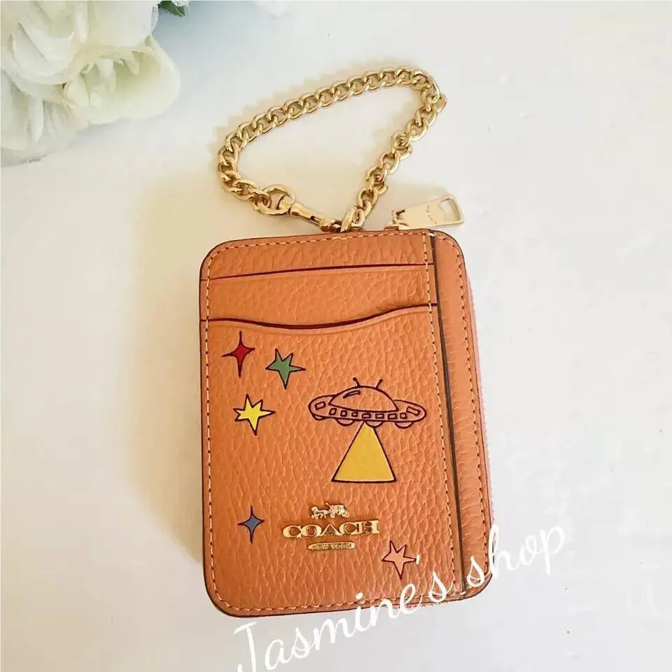 Zip Card Case In Signature Canvas 6303/CW883/CZ468/CW886 Opt CU404/observed/faded orange multi by Coach