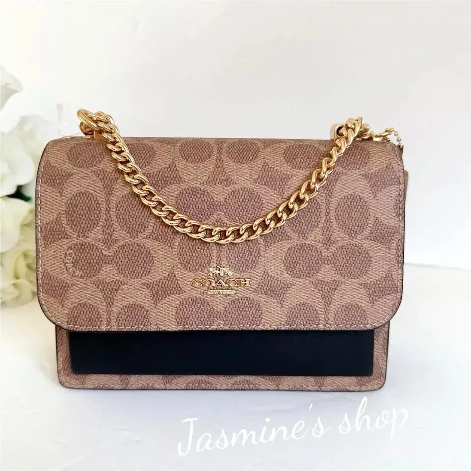Mini Klare Crossbody Bag In Signature Canvas CW206 tan/black by Coach