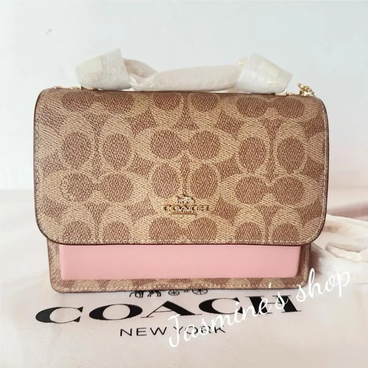 Mini Klare Crossbody Bag In Signature Canvas CW206 tan/pink petal by Coach