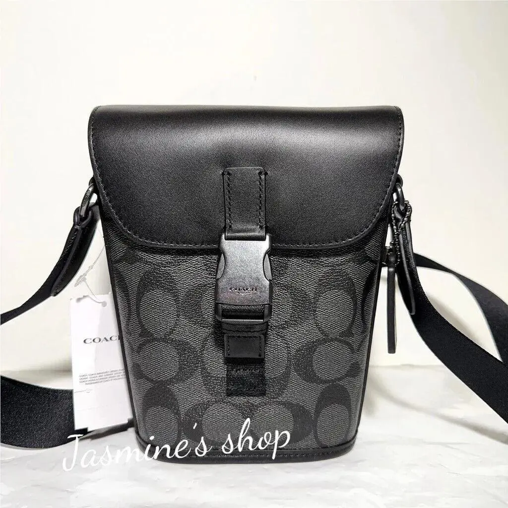Coach Track Small Flap Crossbody In Colorblock Signature Canvas CH071