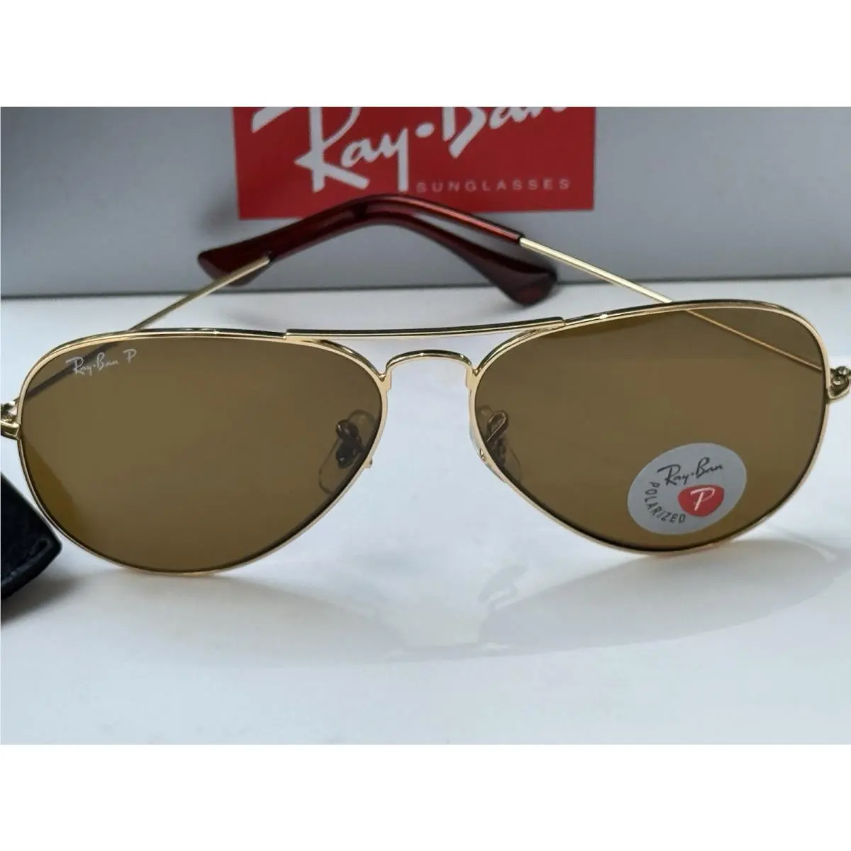 Ray-ban RB3025 001/57 Aviator Gold Frame Polarized Brown B-15 Lens Sunglasses 58