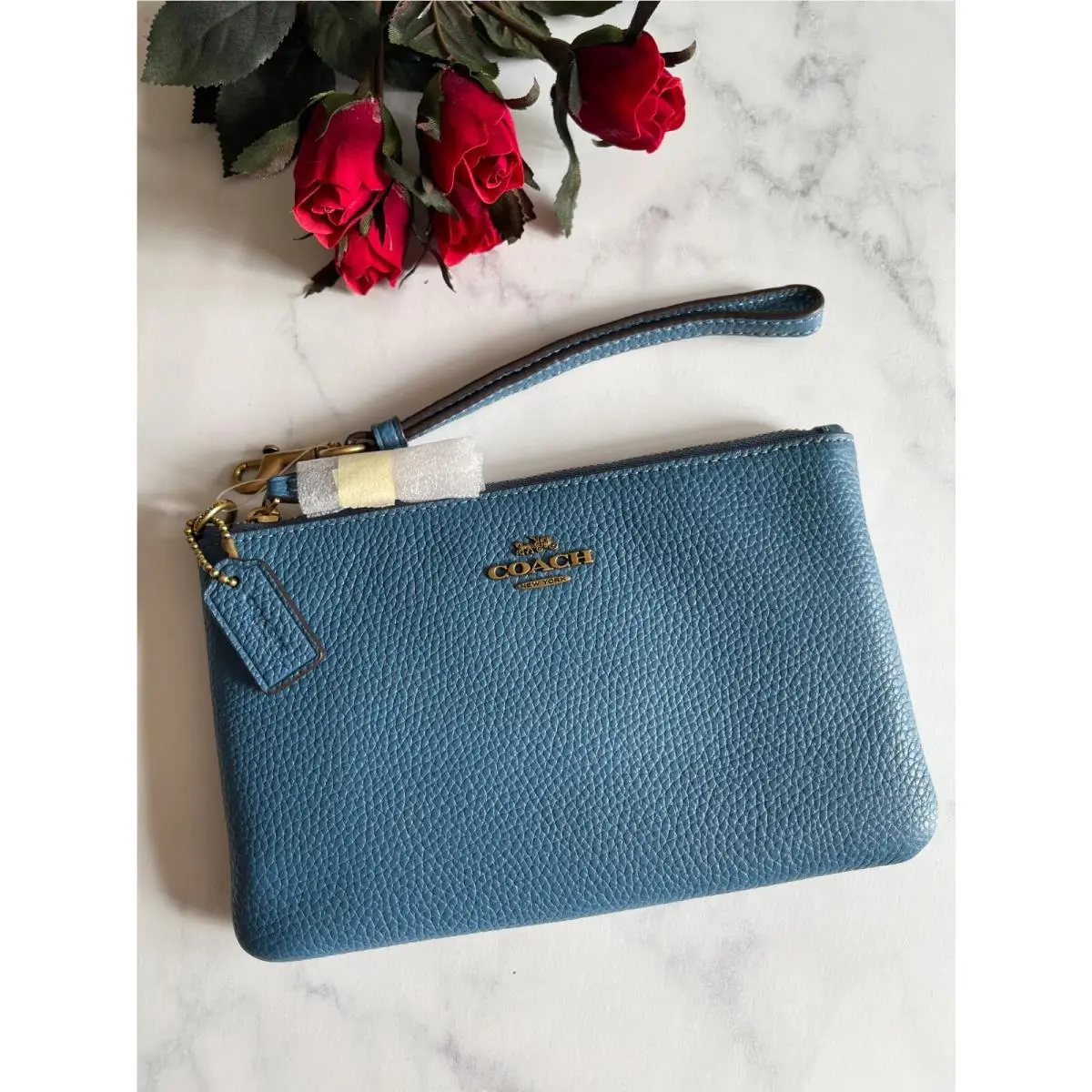 BN  Zip Top Wristlet Pick One 22952 Lake Leather by Coach