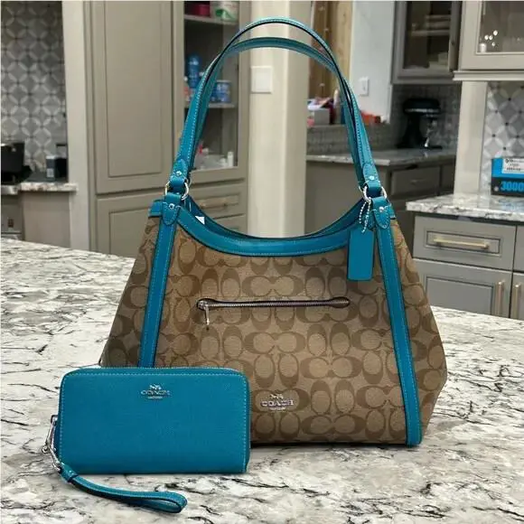 Signature Blocked Kristy Shoulder Tote Hobo Bag Wristlet Options Hobo Bag & Wristlet by Coach