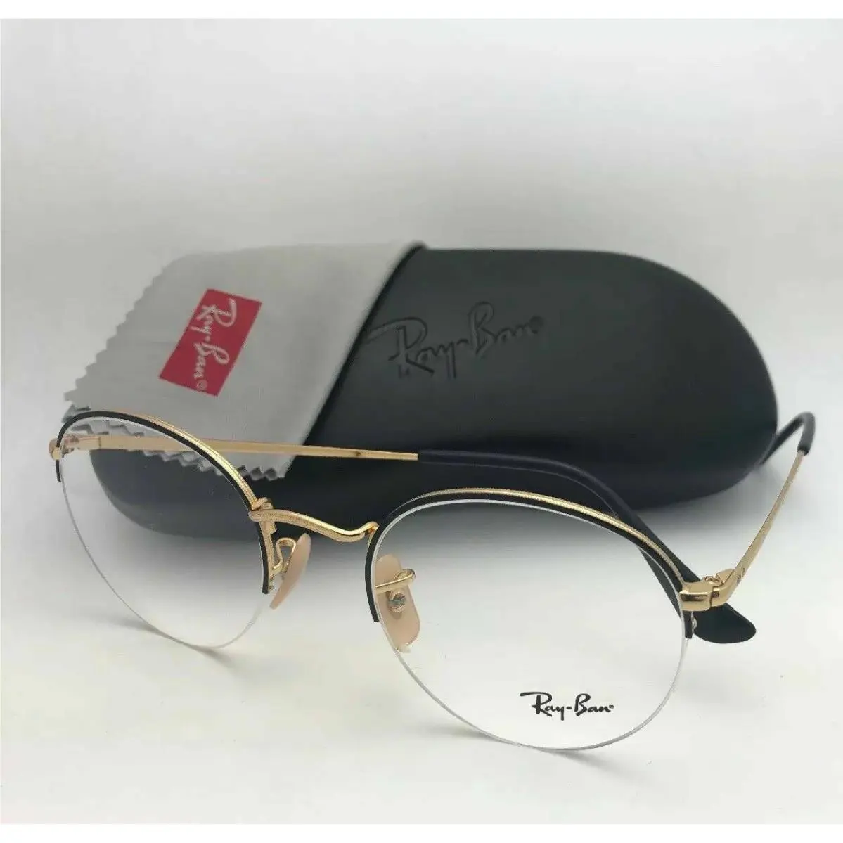 Ray-ban Rx-able Eyeglasses RB 3947V 2946 48-22 140 Round Semi Rimless Black Gold