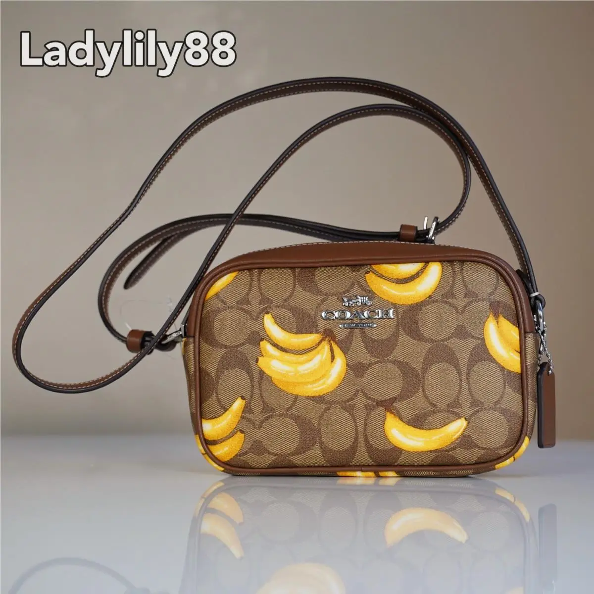 Coach CR175 Mini Jamie Camera Bag In Signature Canvas Banana/blueberry