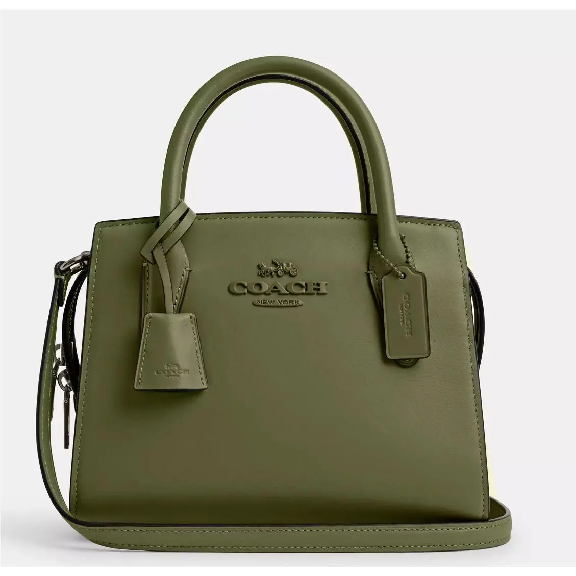 Andrea Carryall Bag In Signature Jacquard/ Canvas CP081/CR105/CT766 CP081 Gunmetal/Military Green by Coach