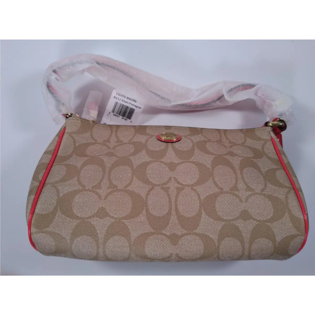 F51175 Satchel Shoulder Purse Handbag Varieties Khaki Pomegran by Coach