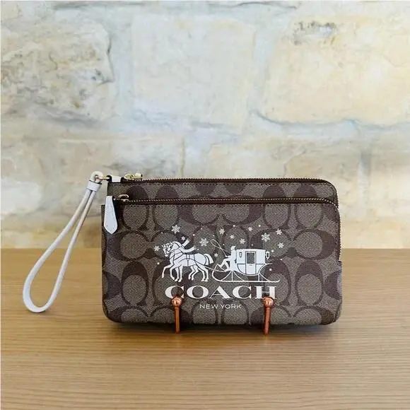 Star Snowflake Zip Tote Signature Horse Sleigh Shoulder Bag/wallet Option Wallet by Coach