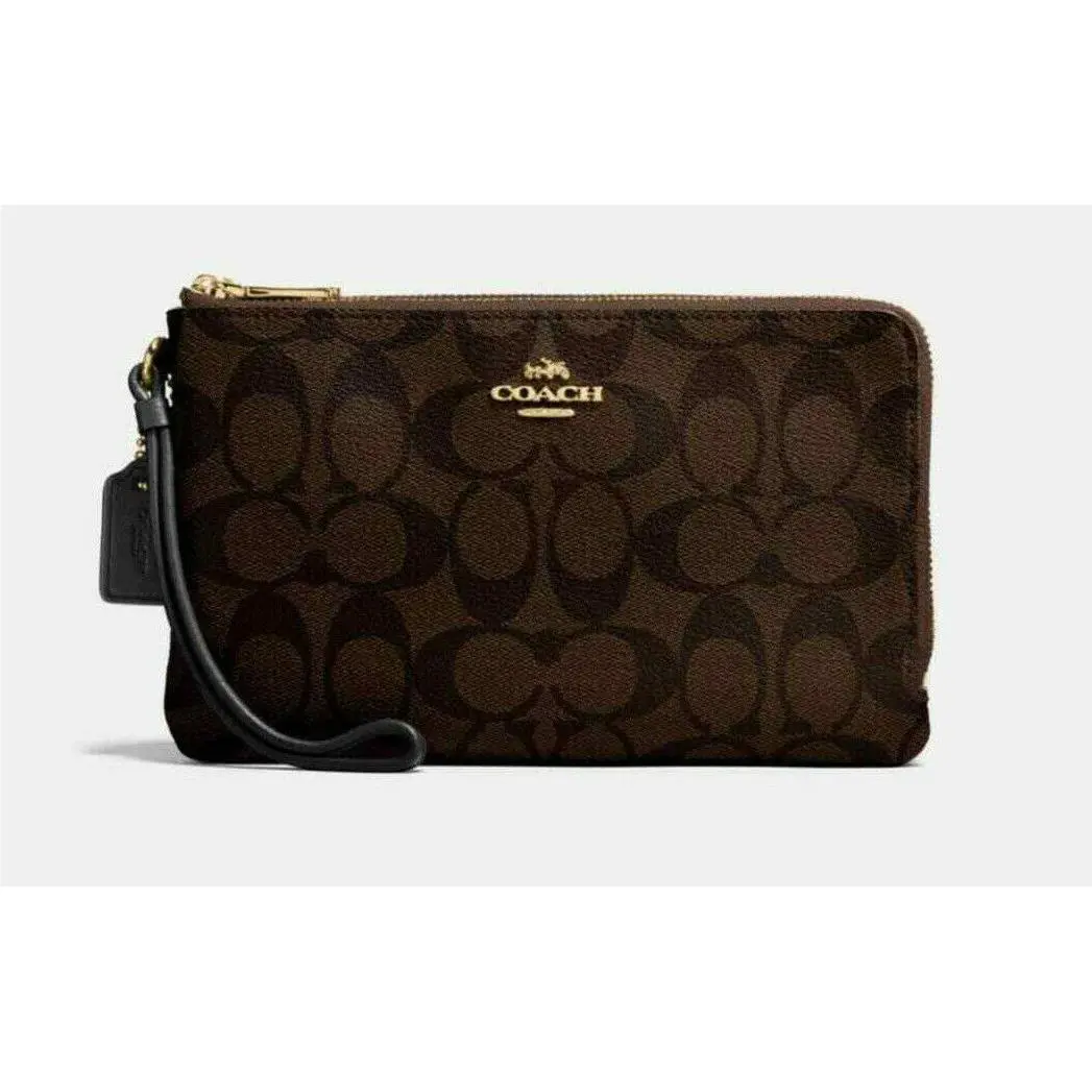 Coach Double Zip Wristlet Wallet Red Black You Select