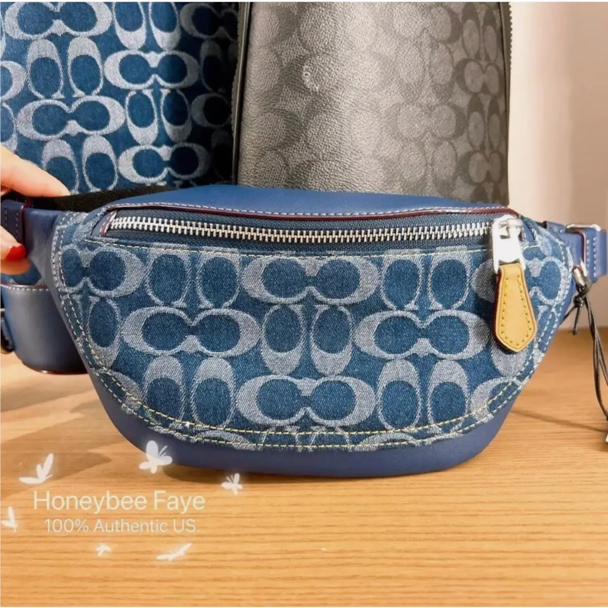 Warren Mini Belt Bag CR374/CY886/CAX43/CAX42 CY886 Silver/Denim/Deep Blue by Coach