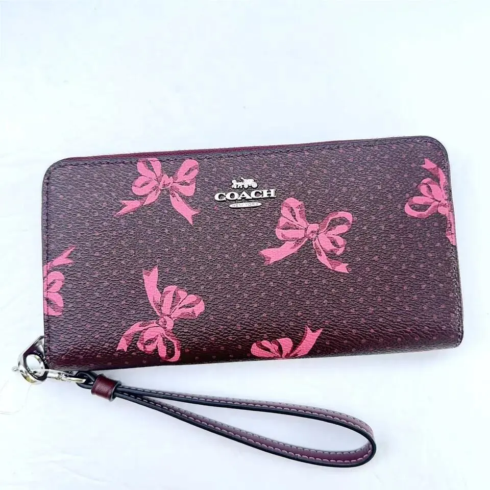 Coach Long Zip Around Wallet with Bow Print CZ327/CZ326 Opt
