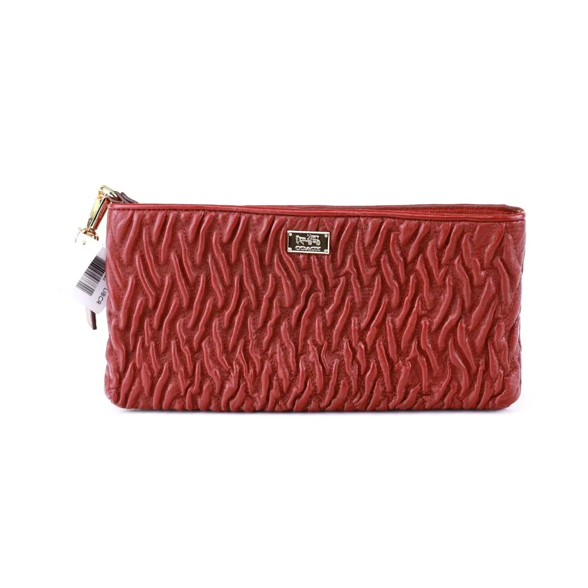 Multi Color Wristlet Wallet Many Designs Gathered Leather Wine by Coach