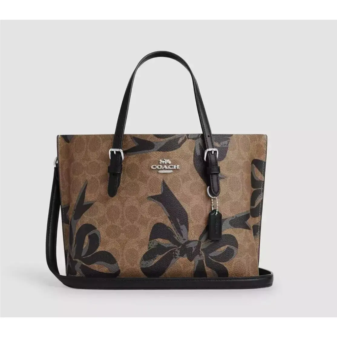 Coach Mollie Tote Bag 25 In Signature Canvas with Bow Print CZ767/CY648