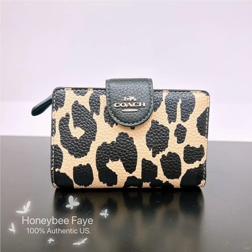 Coach Medium Corner Zip Wallet with Star/leopard Print