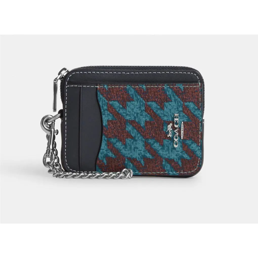 BN Coach Zip Card Case W Chain Wristlet Wallet