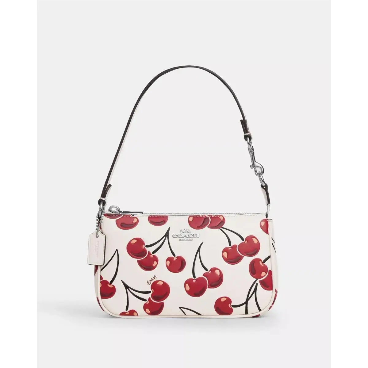 Nolita 19 Women`s Shoulder Leather Bag Purse with Cherry Print chalk cherry by Coach